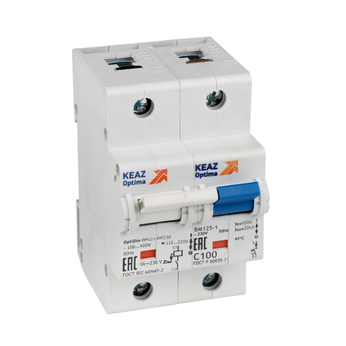 Выключатель автоматический модульный с независимым расцепителем OptiDin BM125-1D100-НР-14ln-УХЛ3 Выключатель автоматический модульный с независимым расцепителем OptiDin BM125-1D100-НР-14ln-УХЛ3
