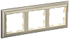 BRITE Рамка 3-мест. РУ-3-Бр беж./шамп. IEK