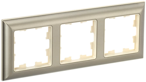 BRITE Рамка 3-мест. РУ-3-Бр беж./шамп. IEK