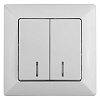 4-105-01  Intro Выключатель двойной с подсветкой, 10А-250В, СУ, Solo, белый