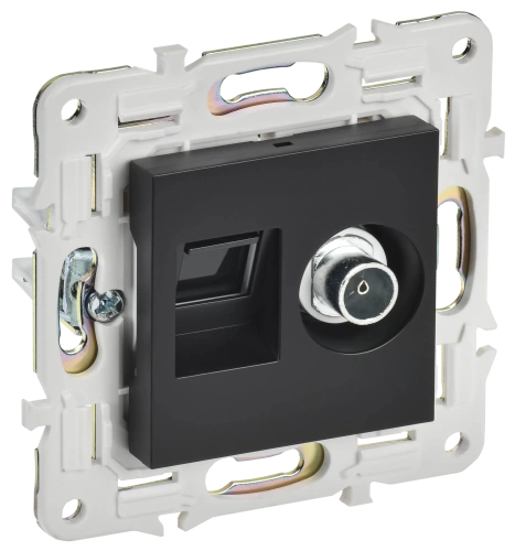 SKANDY Роз. двойная TV+RJ45 кат.6E SK-A15Bl черн. IEK