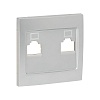 Валенсия лицевая панель розетки RJ-45 2-местная сталь EKF PROxima