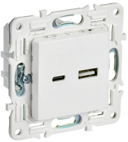 SKANDY Роз. USB A+C 3,1А SK-R14W арк. бел. IEK