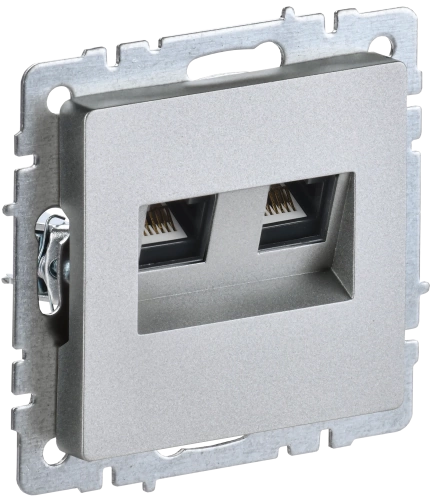 BRITE Роз. комп. 2-ая RJ45 кат.5E РК10-2-БрА алюм. IEK