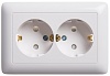 ХИТ С/У РОЗЕТКА двойная с заземлением со шторками, 16А, БЕЛЫЙ. Россия