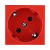 Розетка с заземляющими контактами, с защитными шторками, 16 А, 250 В, под углом 45 градусов (красная) LK45