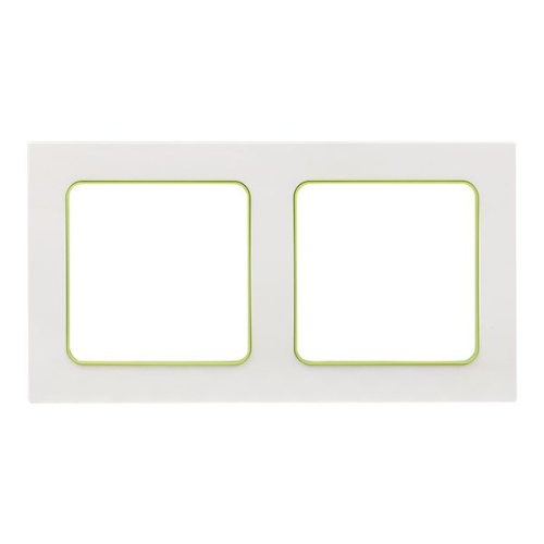 Стокгольм Рамка 2-местная белая с линией цвета зеленый EKF PROxima