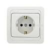 Лондон Розетка 1-местная с заземлением 16А керамика белая EKF PROxima