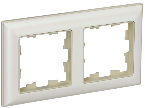 BRITE Рамка 2-мест. РУ-2-Бр беж./жемч. IEK