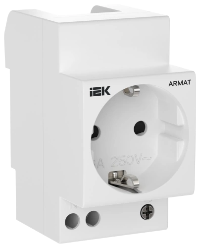 ARMAT Розетка на DIN-рейку 45мм с заземл. с з/ш 16А IEK