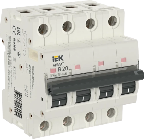 ARMAT Авт. выкл. M10N 4P B 20А IEK ARMAT Авт. выкл. M10N 4P B 20А IEK
