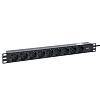 Блок розеток PDU TERACOM PRO 19" 1U 10А/250В 9 розеток Schuko шнур питания длиной 2 метра сечение 3x1,5 мм2 вилка C14 корпус пластик черный