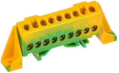 TEKFOR Шина PE "земля" в комб. изол. "Стойка" 6х9-9-ЖЗ IEK