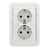 Лондон Розетка 2-местная с заземлением 16А белая EKF PROxima
