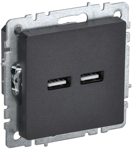 BRITE Роз. USB A+A 3,1А РЮ10-1-БрЧ черн. IEK BRITE Роз. USB A+A 3,1А РЮ10-1-БрЧ черн. IEK