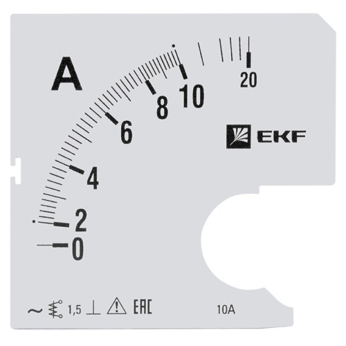 Амперметр AM-A961 аналоговый на панель (96х96) квадратный вырез 10А прямое подкл. EKF PROxima