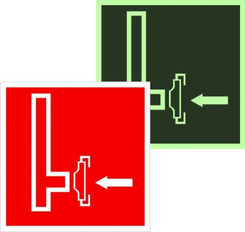 Знак пластик F08 "Пожарный сухотрубный стояк" (200x200) фотолюминесцентный EKF PROxima