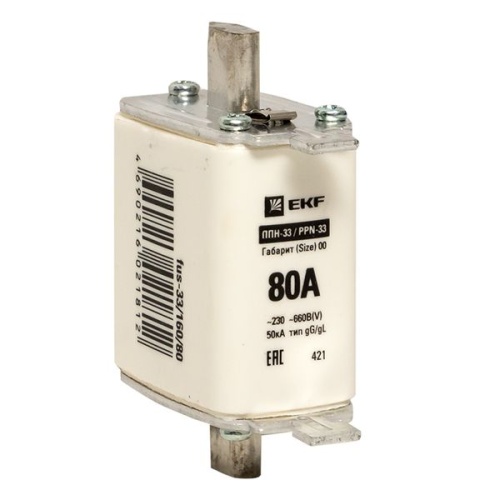 Плавкая вставка ППН-33 160/ 80А габарит 00 EKF PROxima Плавкая вставка ППН-33 160/ 80А габарит 00 EKF PROxima