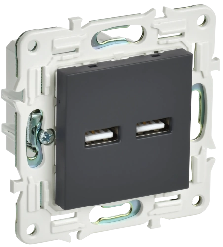 SKANDY Роз. USB A+A 3,1А SK-R15G граф. IEK