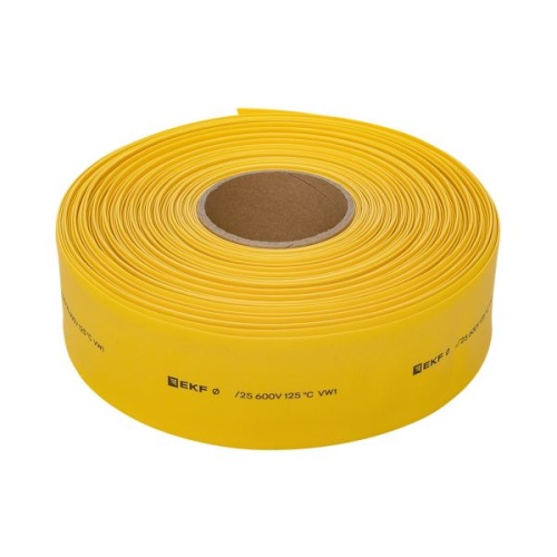 Термоусаживаемая трубка ТУТ нг 100/50 желтая рулон EKF PROxima Термоусаживаемая трубка ТУТ нг 100/50 желтая рулон EKF PROxima