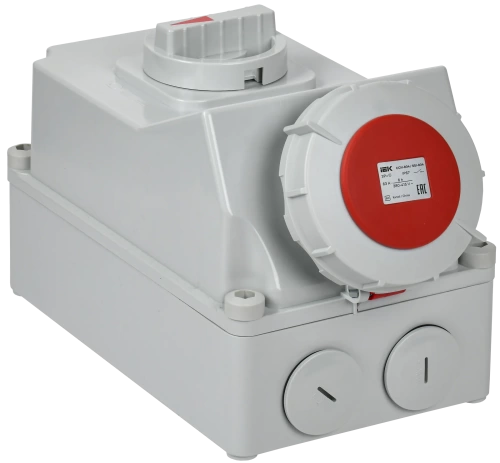Розетка с мех. блок. ССИ-834 63А-6ч 380В 3P+PE IP67 IEK