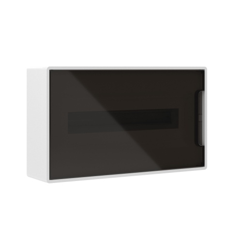 Щиток 18 мод настенный FRAME, белый, с тонированной дверцей, с 2-мя шинами PEN на 8 и 10 отв.