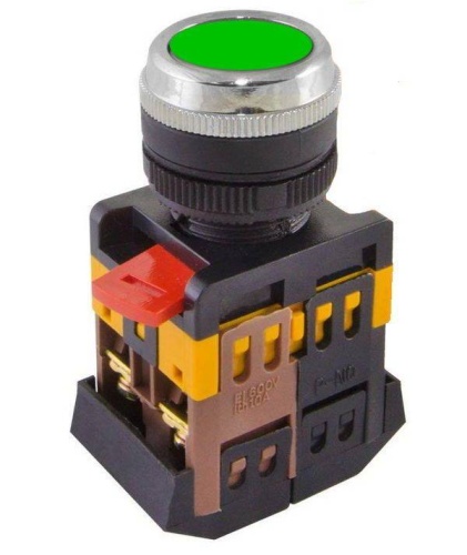 Кнопка ABLFS-22 зеленый d22мм неон/230В 1з+1р TDM