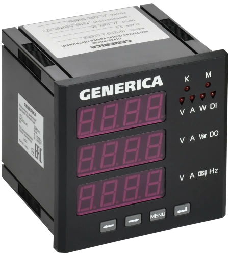 Мультиметр цифр. щит. 3-ф. RS-485 96х96 LED GENERICA