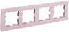 BRITE Рамка 4-мест. РУ-4-2-Бр стекло розовый матовый IEK