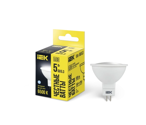 Лампа светодиодная ECO MR16 софит 5Вт 230В 6500К GU5.3 IEK