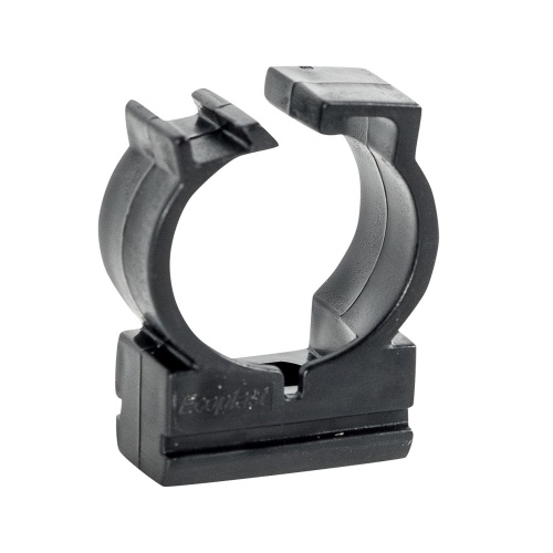 CFC20G Держатель с защелкой для труб D20мм, цвет чёрный (1уп = 100шт) Экопласт