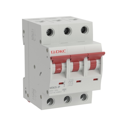 Автоматический выключатель модульный YON max типа MD63S, 4,5кА, 3 полюса, хар-ка C, 63А