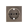 Валенсия лицевая панель розетки 1-местной с/з 16А графит с защ. штор. EKF PROxima