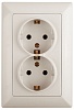 4-205-02  Intro Розетка 2X2P+E Schuko, 16А-250В, СУ, Solo, сл.кость