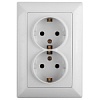 4-205-01  Intro Розетка 2X2P+E Schuko, 16А-250В, СУ, Solo, белый