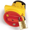 Желт.площадка и круглая красн.ручка под замок, 67х67, на винты (упак. 1 шт)