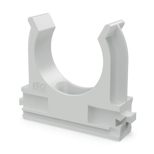 Крепеж-клипса для труб АБС-пластик в п/э д32 (25шт/500шт уп/кор) Промрукав