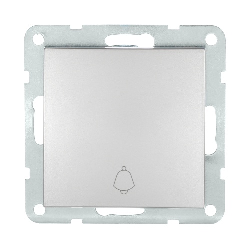 Выключатель-кнопка 1-кл.(схема 1Т) 10 A, 250 B (серебристый металлик) LK60 Выключатель-кнопка 1-кл.(схема 1Т) 10 A, 250 B (серебристый металлик) LK60