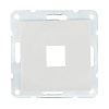 Накладка с суппортом розетки компьютернойи телефонной на 1 вход (белый) БЕЗ разъема LK60