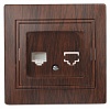 1-303-10 Эл/ус Intro Розетка информационная RJ45, IP20, СУ, Plano, венге