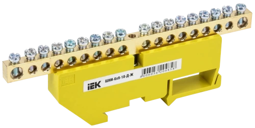 Шина PE "земля" на DIN-изол ШНИ-6х9-18-Д-Ж ИЭК