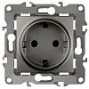 12-2001-12 Эл/ус ЭРА Розетка 2P+E Schuko, 16A-250В, IP20, без м.лапок, Эра12, графит