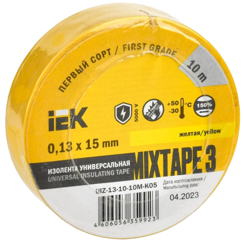 MIXTAPE 3 Изолента 0,13х15мм желтая 10м IEK