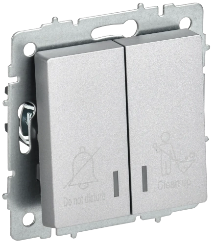 BRITE Выключ. 2-кл. с инд. отел. 10А ВС10-2-9-БрА алюм. IEK