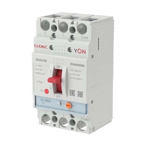 Авт. выкл. YON MGS125 3P 64-80A 18kA