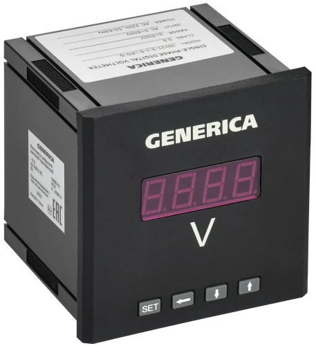 Вольтметр цифр. щит. 1-ф. 96х96 LED GENERICA