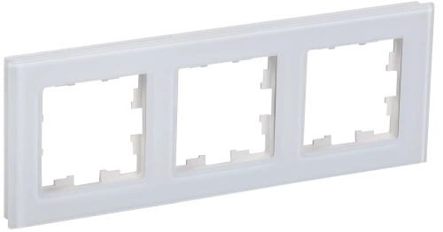 BRITE Рамка 3-мест. РУ-3-2-БрБ стекло бел. IEK