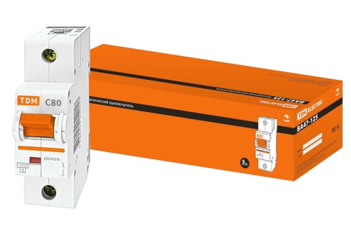 Авт. выкл. ВА47-125 1Р 80А 15кА х-ка С TDM Авт. выкл. ВА47-125 1Р 80А 15кА х-ка С TDM