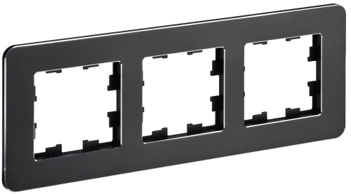 BRITE Рамка 3-мест. РУ-3-1-Бр металл черн. RE IEK