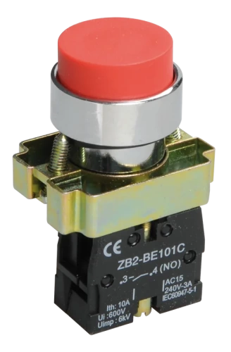 Кнопка управления LAY5-BL41 без подсветки красная 1з ИЭК